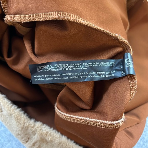 ZARA Faux Fur Faux Suede Jacket Coat Brown Tan Super Soft Womens Size‎ Medium - Picture 12 of 16